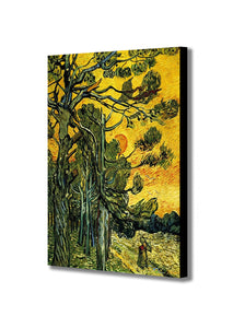 Pine Trees Against An Evening Sky by Vincent Van Gogh - Canvas Wall Art Framed Print - Various Sizes