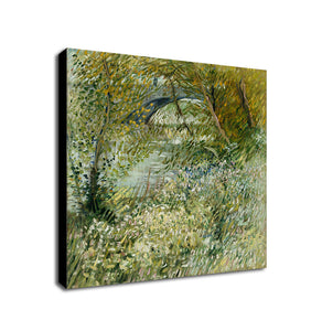 River Bank in Springtime by Vincent Van Gogh - Framed Canvas Wall Art Print - Various Sizes