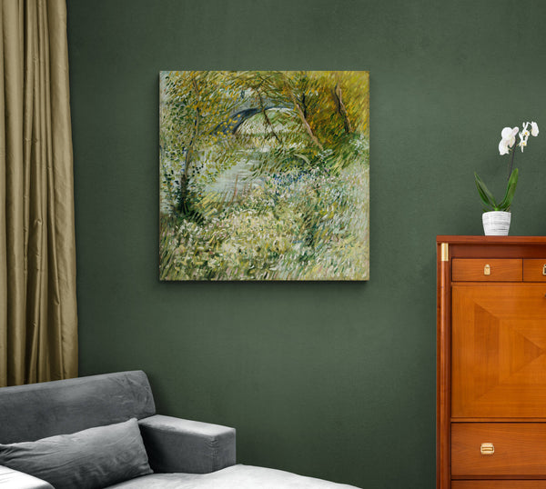 River Bank in Springtime by Vincent Van Gogh - Framed Canvas Wall Art Print - Various Sizes