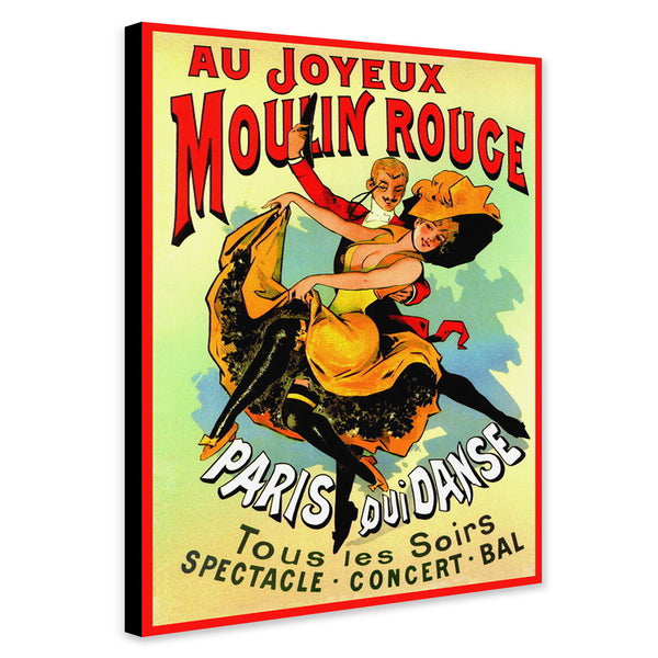 Moulin Rouge - Paris - Dance Vintage Wall Art - Canvas Wall Art Framed Print - Various Sizes