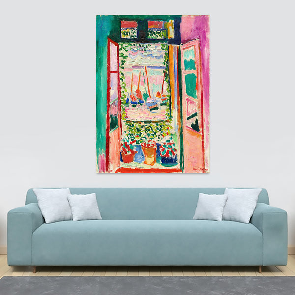Matisse - Open Window - Abstract Wall Art - Canvas Wall Art Framed Print - Various Sizes