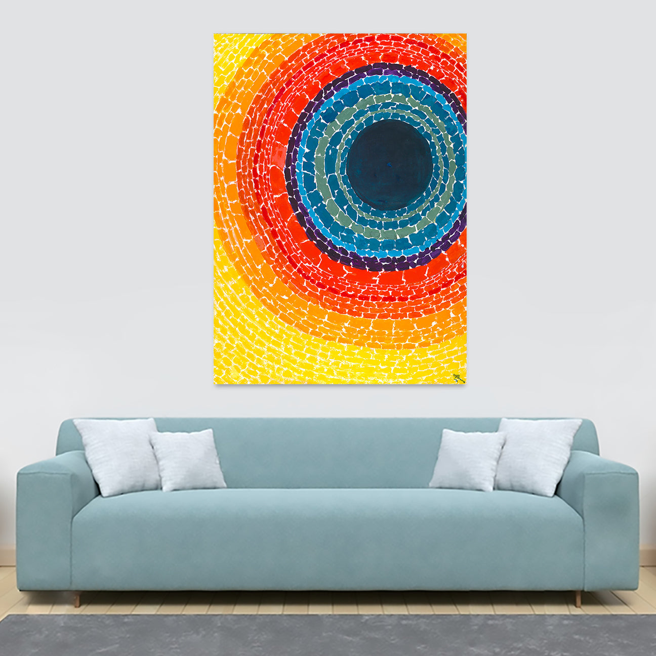 The Eclipse Abstract Wall Art by Alma Thomas 1970 - Canvas Wall Art Framed Print - Various Sizes