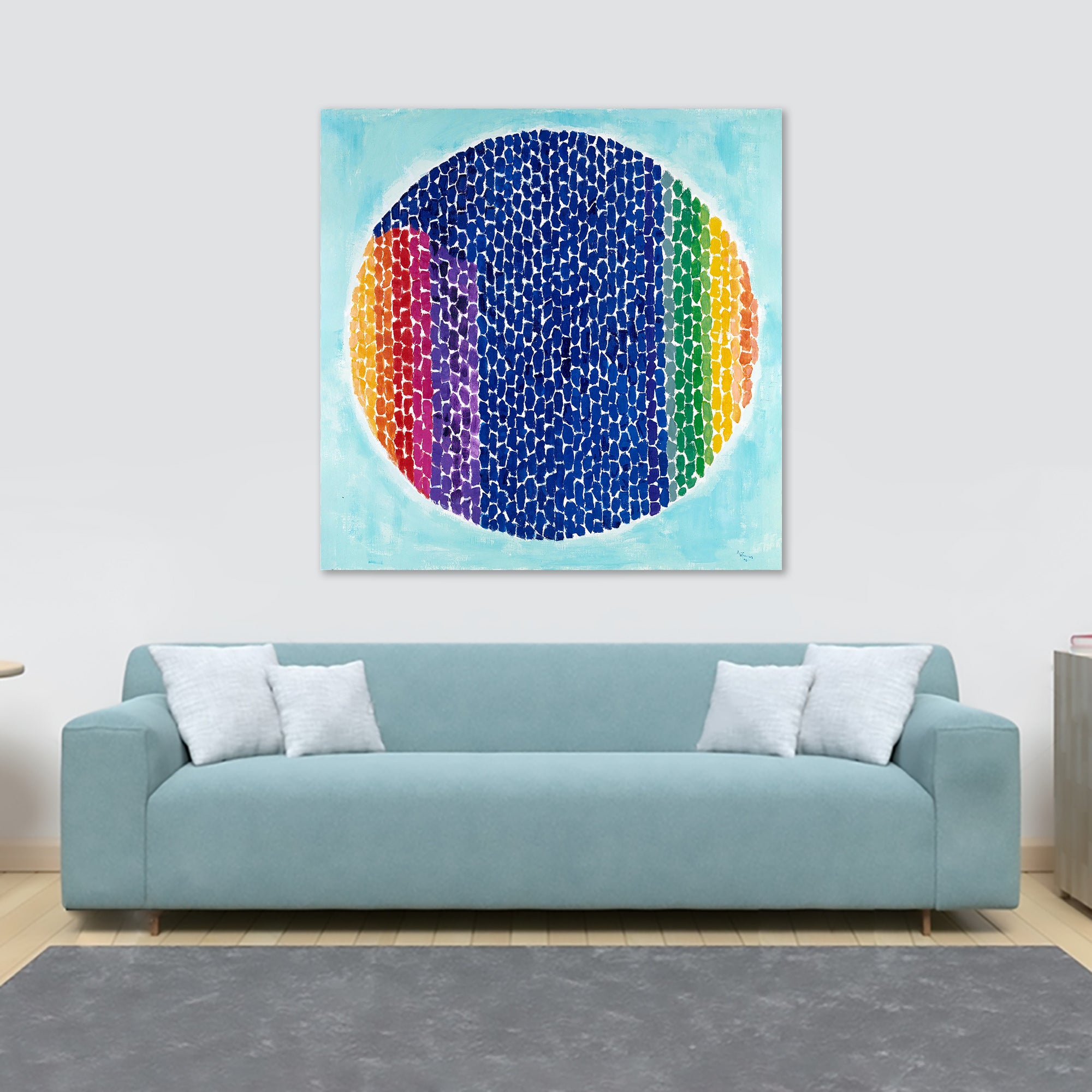 Snoopy - Early Sun Display on Earth Wall Art by Alma Thomas 1970 - Framed Canvas Wall Art Print - Various Sizes