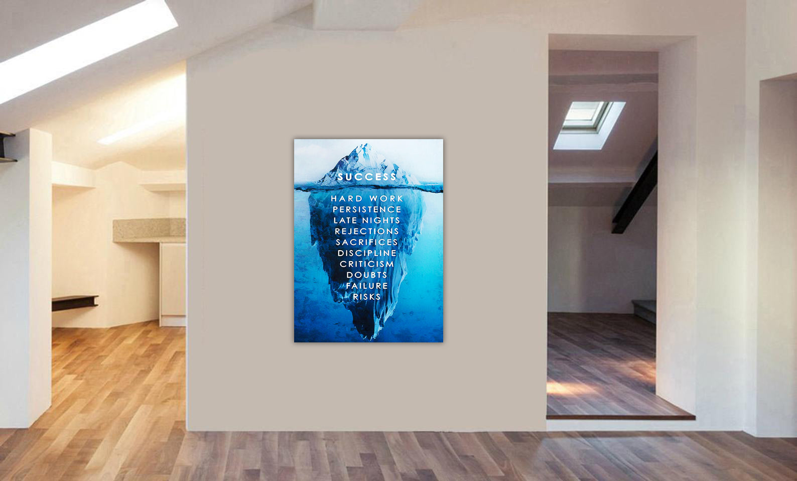 Success - Motivational - Canvas Wall Art Framed Print - Various Sizes