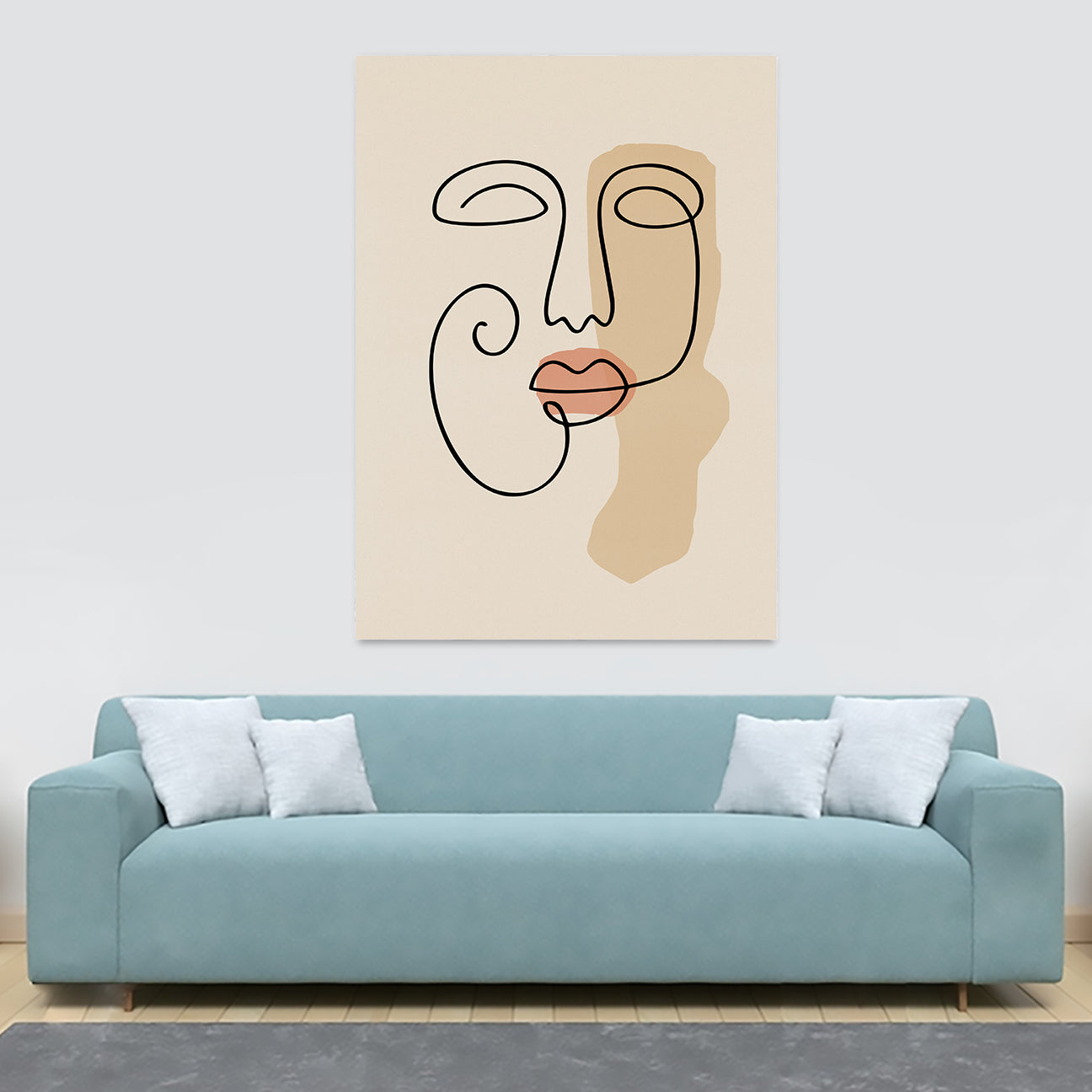 She - Boho Abstract Minimalist Wall Art - Canvas Wall Art Framed Print - Various Sizes