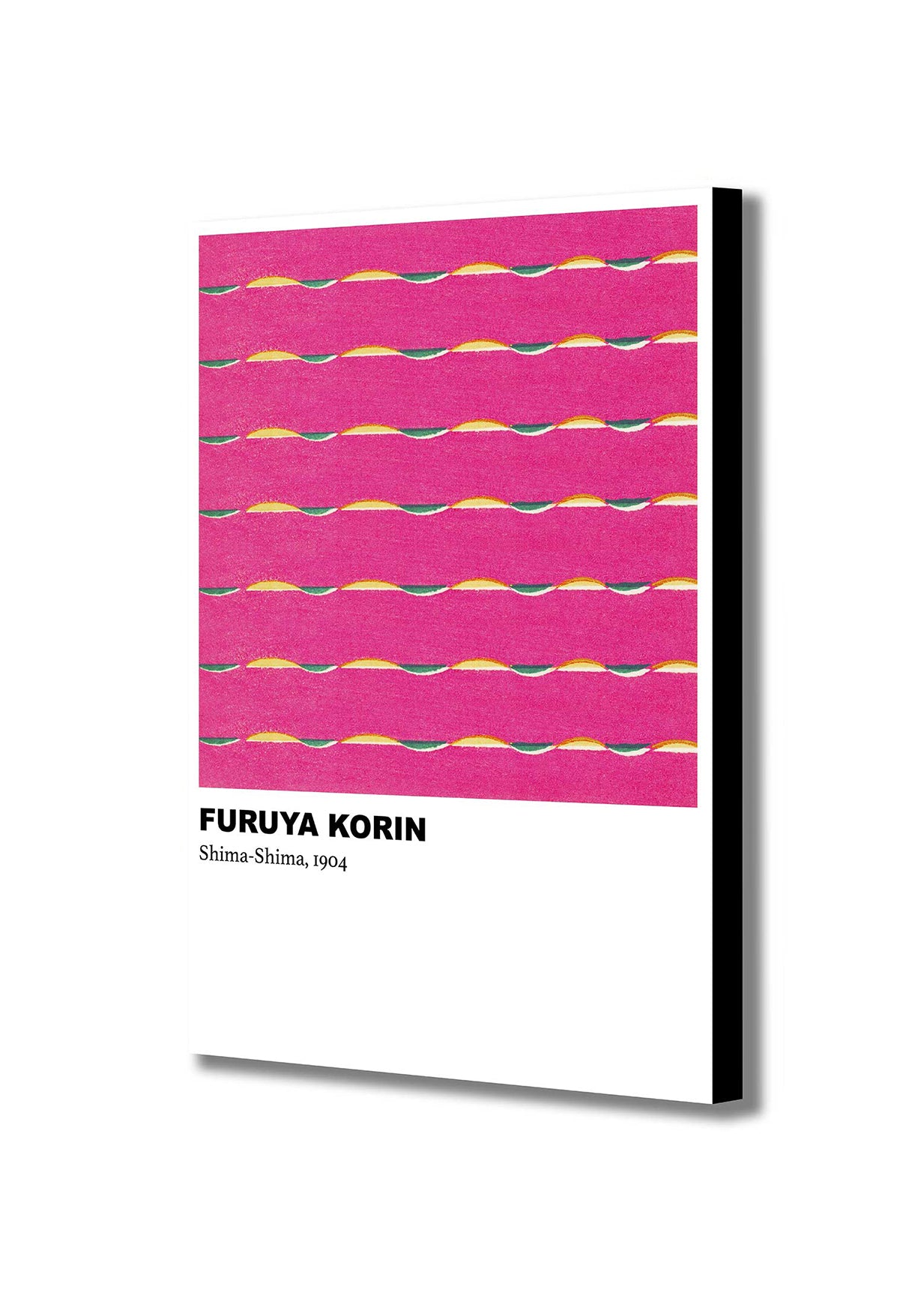 Shima-Shima Pink Pattern by Furuya Korin (1904) - Abstract - Canvas Wall Art Framed Print - Various Sizes