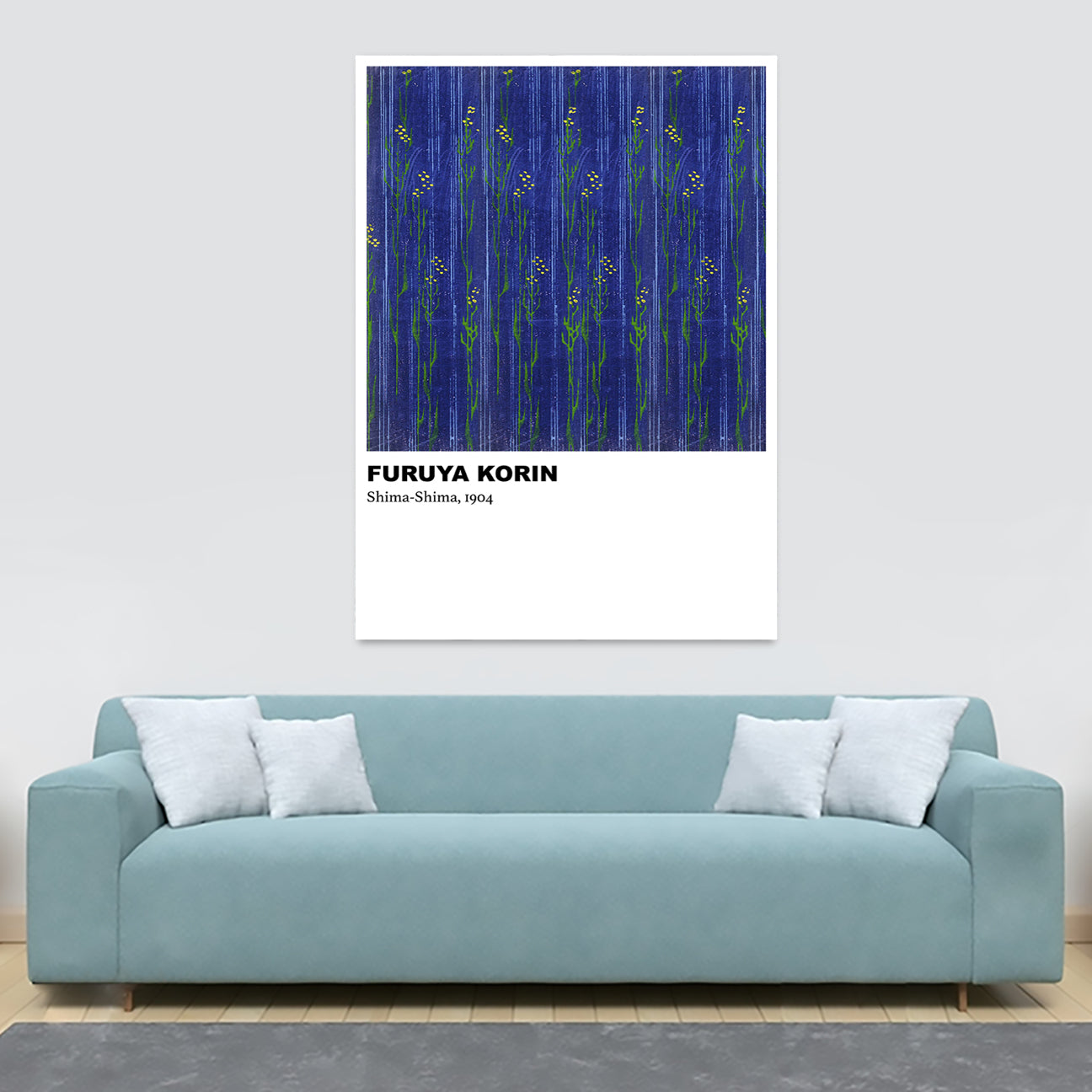 Shima-Shima Purple Pattern by Furuya Korin (1904) - Abstract - Canvas Wall Art Framed Print - Various Sizes