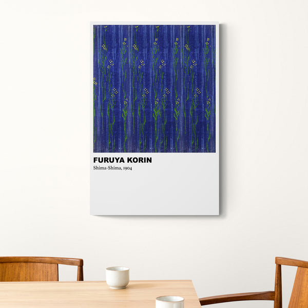 Shima-Shima Purple Pattern by Furuya Korin (1904) - Abstract - Canvas Wall Art Framed Print - Various Sizes