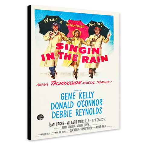 Singin' In The Rain - Vintage Movie Art 1952 - Canvas Wall Framed Print - Various Sizes