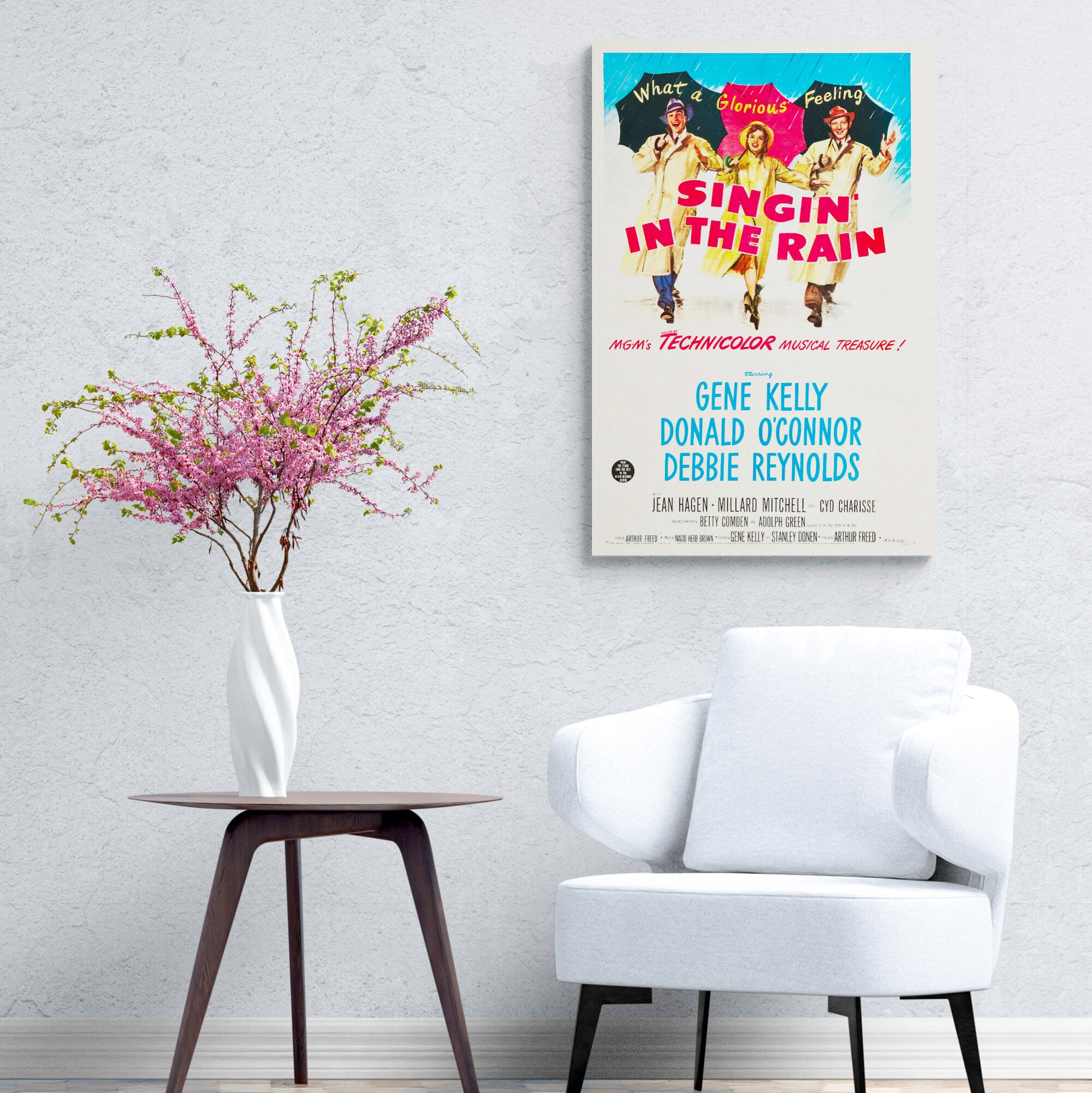 Singin' In The Rain - Vintage Movie Art 1952 - Canvas Wall Framed Print - Various Sizes