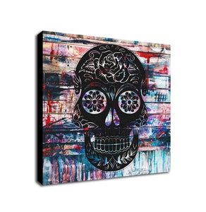 Skull - Day Of the Dead - Framed Canvas Wall Art Print - Various Sizes