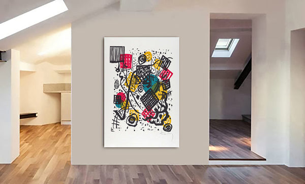 Small Worlds Abstract Art by Wassily Kandinsky - Canvas Wall Art Framed Print - Various Sizes