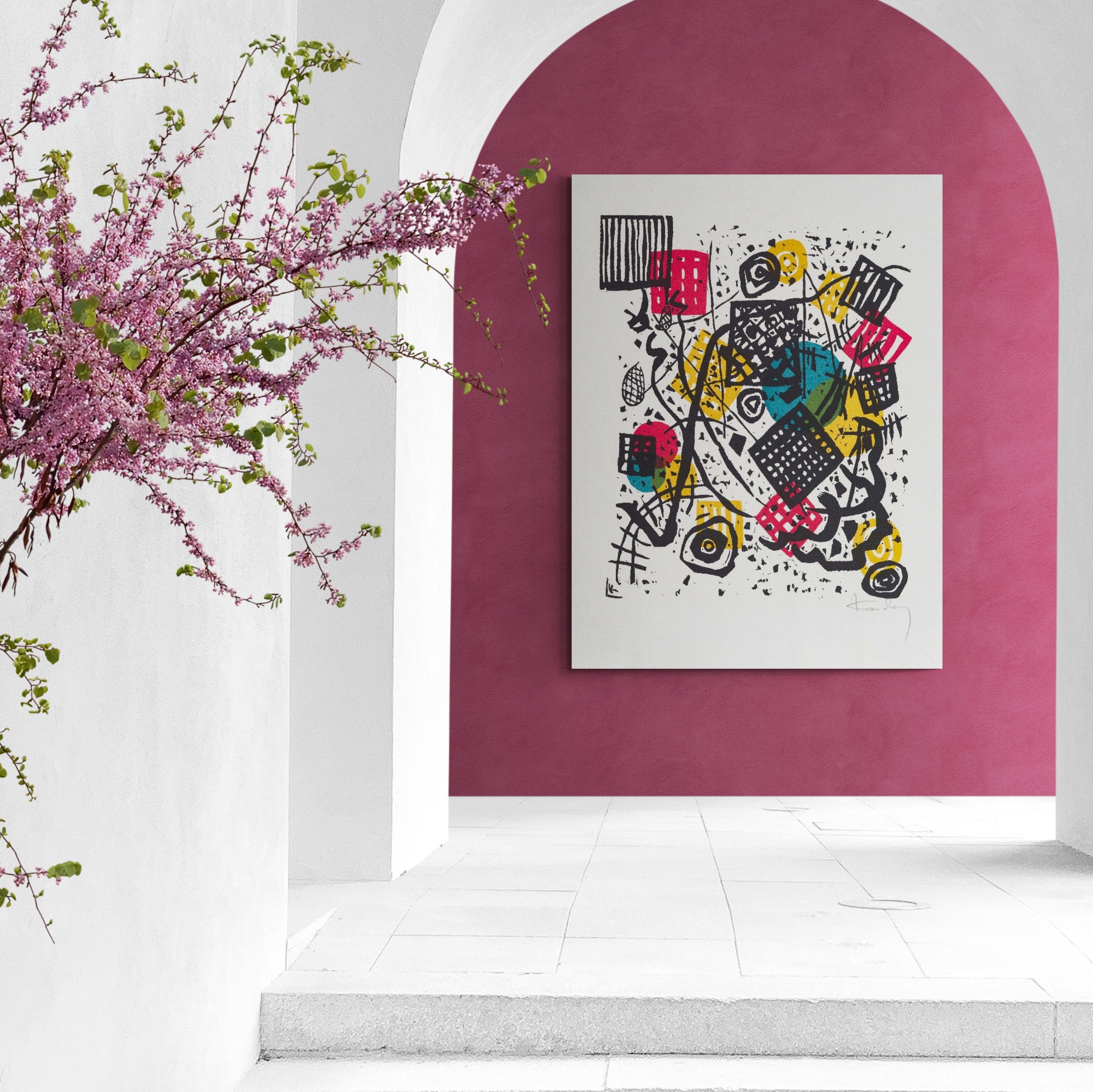 Small Worlds Abstract Art by Wassily Kandinsky - Canvas Wall Art Framed Print - Various Sizes