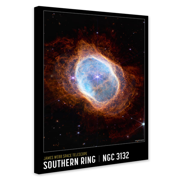 Southern Ring Nebula - James Webb Space Telescope - NASA - Space Art - Modern Wall Art - Canvas Wall Art Framed Print - Various Sizes