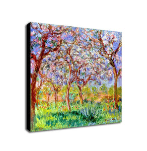 Spring in Giverny by Claude Monet - Framed Canvas Wall Art Print - Various Sizes