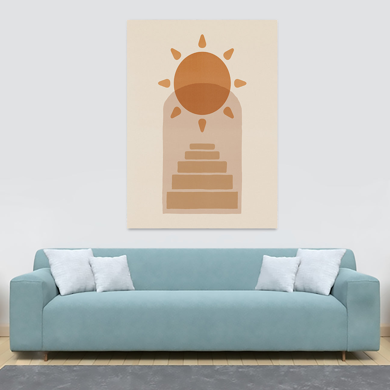 Temple - Boho Abstract Minimalist Wall Art - Canvas Wall Art Framed Print - Various Sizes