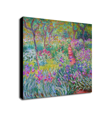 The Artist's Garden in Giverny by Claude Monet - Framed Canvas Wall Art Print - Various Sizes