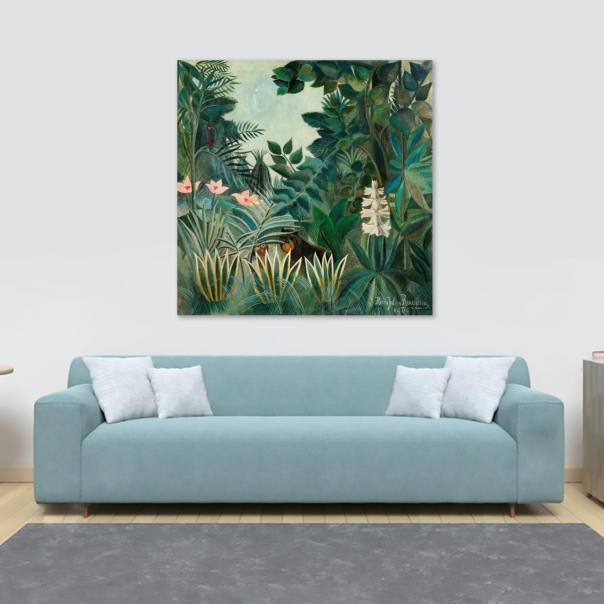 The Equatorial Jungle by Henri Rousseau - Framed Canvas Wall Art Print - Various Sizes