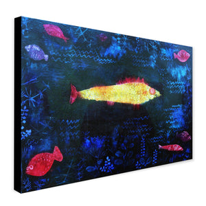 The Goldfish by Paul Klee Abstract Art 1925 - Canvas Wall Art Framed Print - Various Sizes