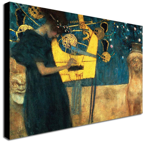 The Music By Gustav Klimt - 1895 - Canvas Wall Art Framed Print - Various Sizes