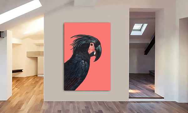 The Palm Cockatoo by Francois Levaillan - Canvas Wall Art Framed Print - Various Sizes