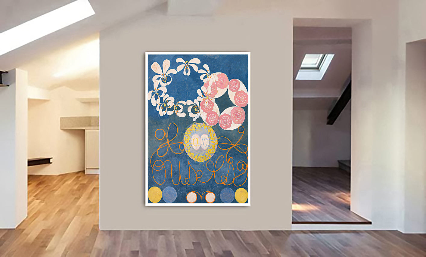 The Ten Largest - No.1 - Childhood Abstract Art By Hilma AF Klint - Canvas Wall Art Framed Print - Various Sizes