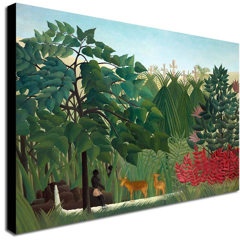 The Waterfall by Henri Rousseau - Canvas Wall Art Framed Print - Various Sizes