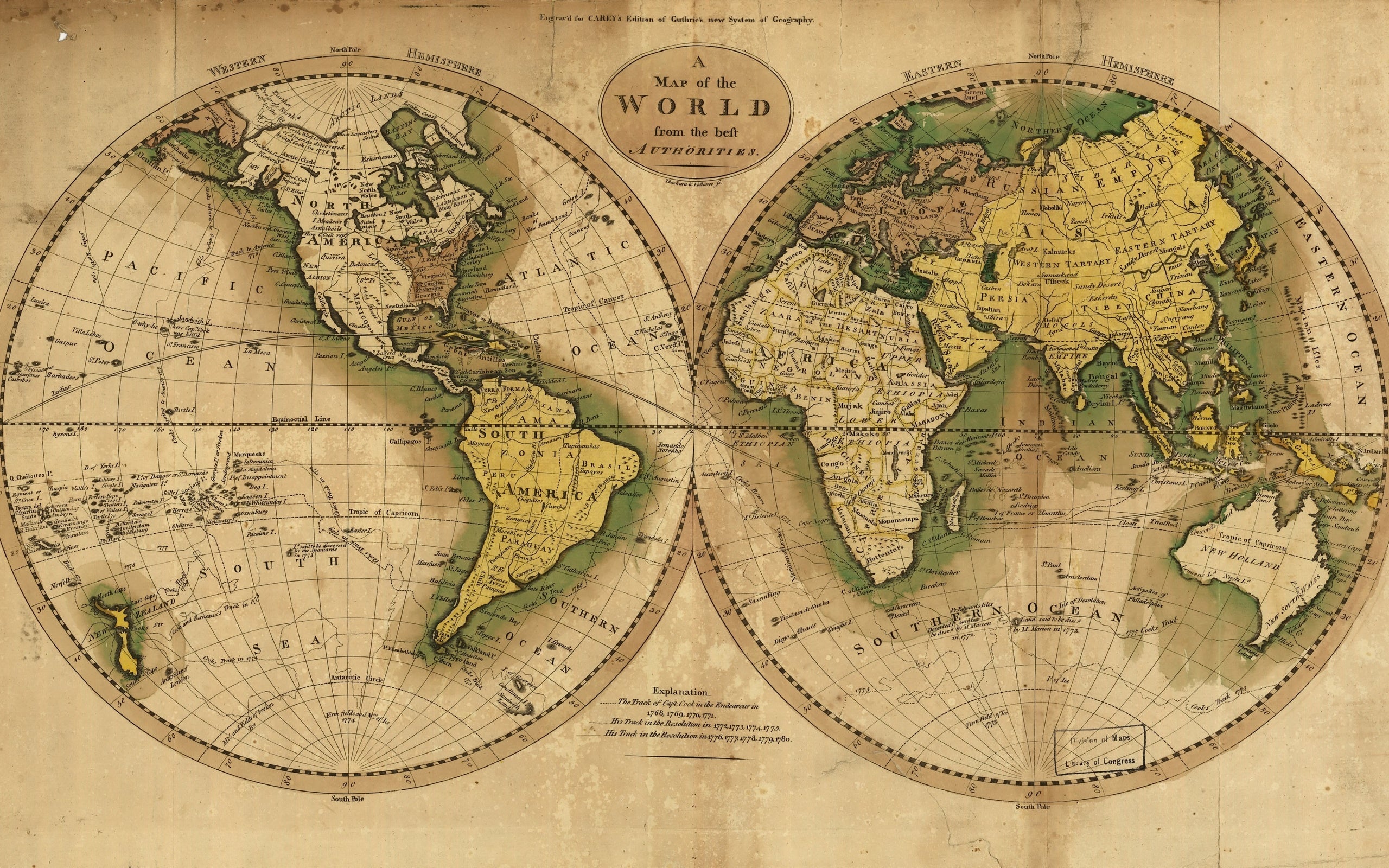 The World Map Vintage - Canvas Wall Art Framed Print. Various Sizes