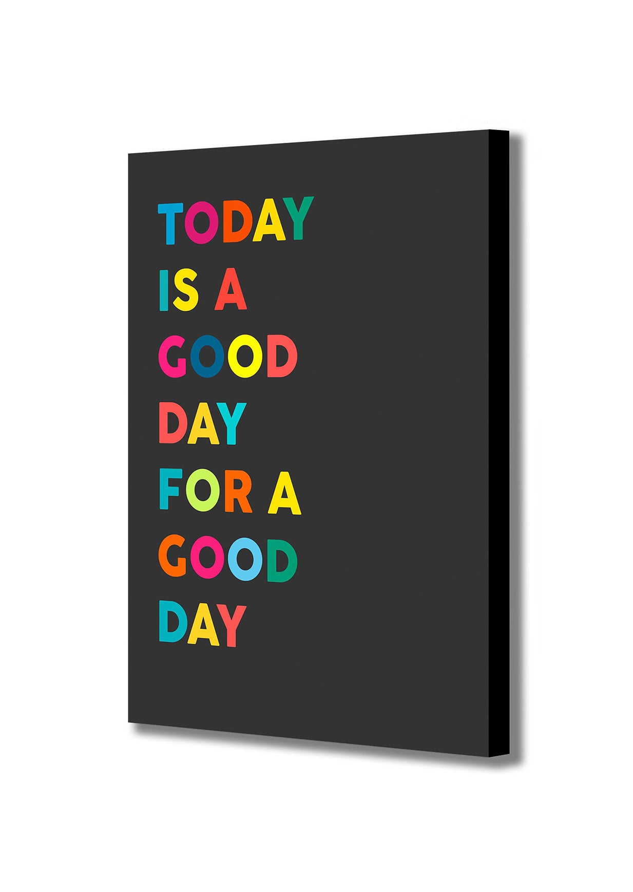 Today is a Good Day dark - Typographic Art - Canvas Wall Art Framed Print - Various Sizes