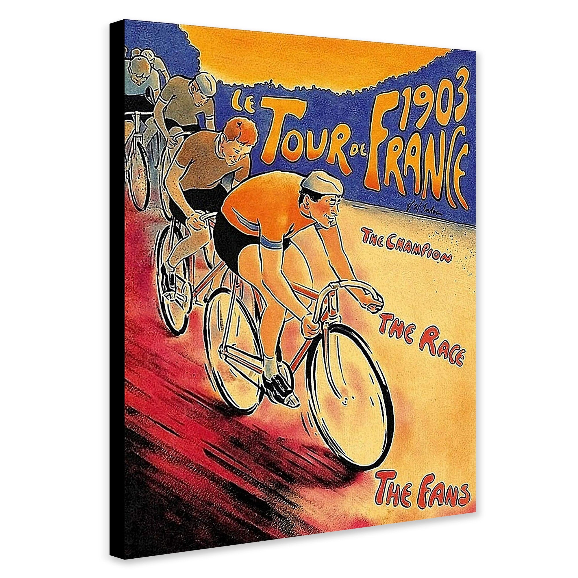 Tour De France - Vintage Bicycle Wall Art 1903 - Canvas Wall Art Framed Print - Various Sizes