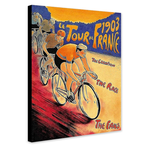 Tour De France - Vintage Bicycle Wall Art 1903 - Canvas Wall Art Framed Print - Various Sizes