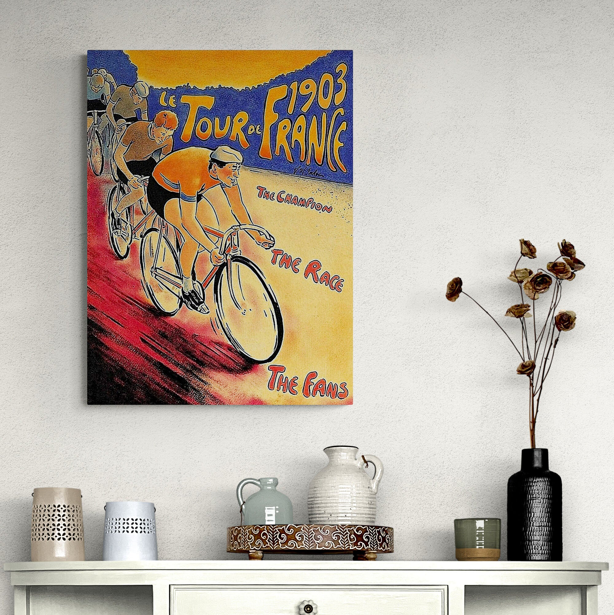 Tour De France - Vintage Bicycle Wall Art 1903 - Canvas Wall Art Framed Print - Various Sizes