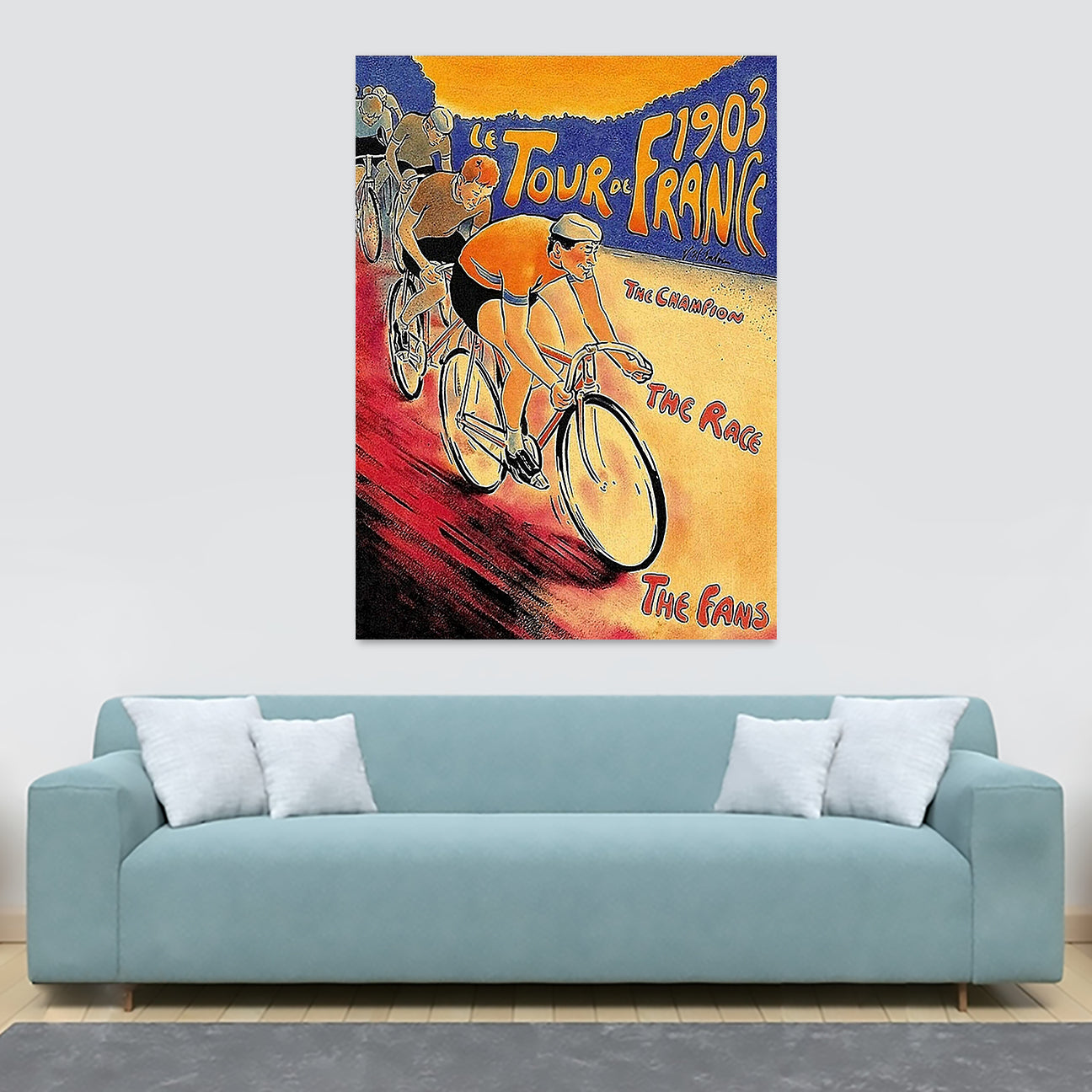 Tour De France - Vintage Bicycle Wall Art 1903 - Canvas Wall Art Framed Print - Various Sizes