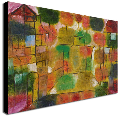 Tree and Architecture - Rhythms By Paul Klee - Canvas Wall Art Framed Print - Various Sizes