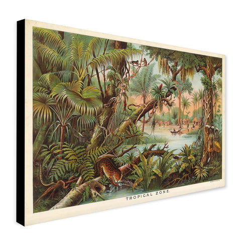 Tropical Zone Vintage Art By Levi Walter - Canvas Wall Art Framed Print - Various Sizes