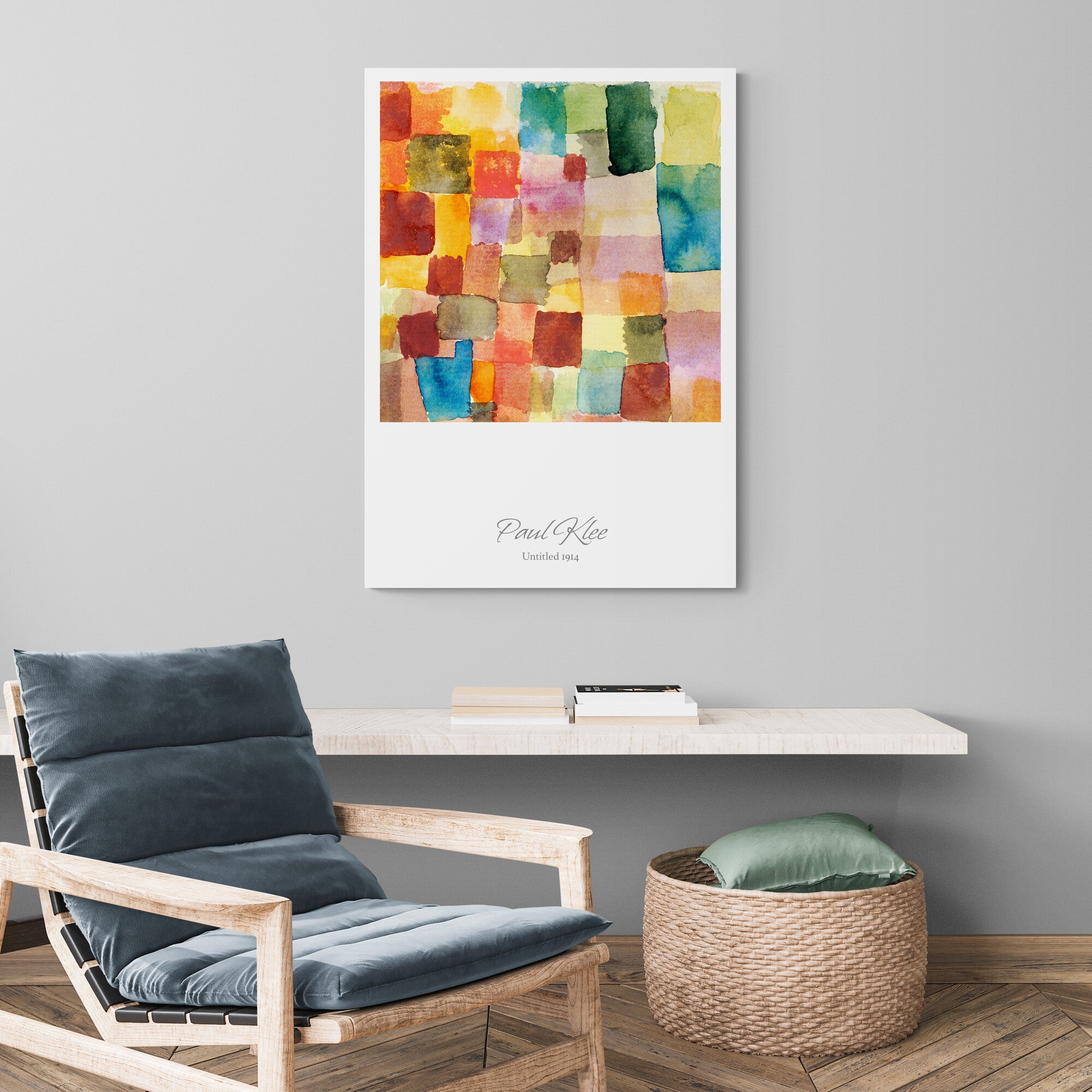 Untitled (1914) Abstract by Paul Klee - Canvas Wall Art Framed Print - Various Sizes
