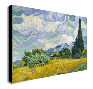 Vincent Van Gogh - Wheat Field with Cypresses - Canvas Wall Art Framed Print - Various Sizes