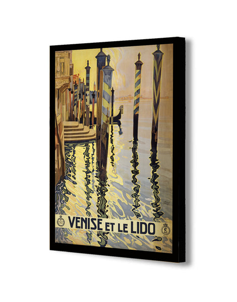 Venice Vintage Travel Canvas Wall Art Framed Print - Various Sizes