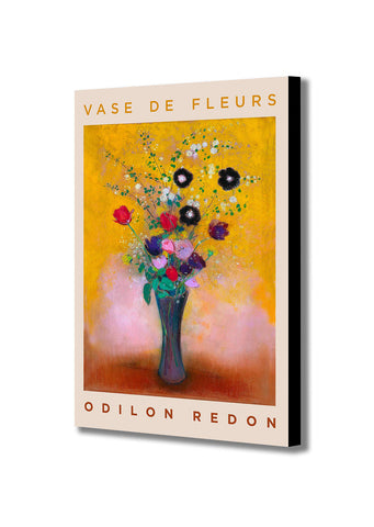 Vase De Fleurs by Odilon Redon - Canvas Wall Art Framed Print - Various Sizes