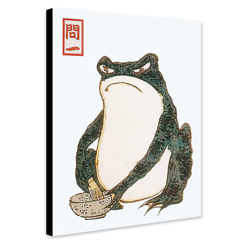 Vintage Angry Frog - Japanese Art by Matsumoto Hoji - Canvas Wall Art Framed Print - Various Sizes