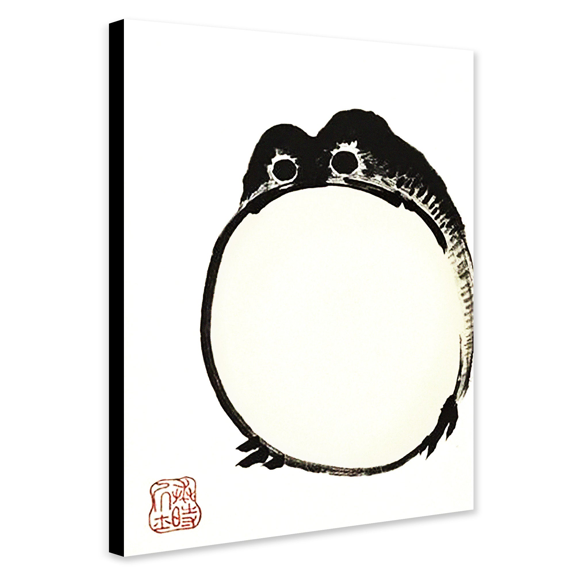 Vintage Fat Frog - Japanese Art by Matsumoto Hoji - Canvas Wall Art Framed Print - Various Sizes