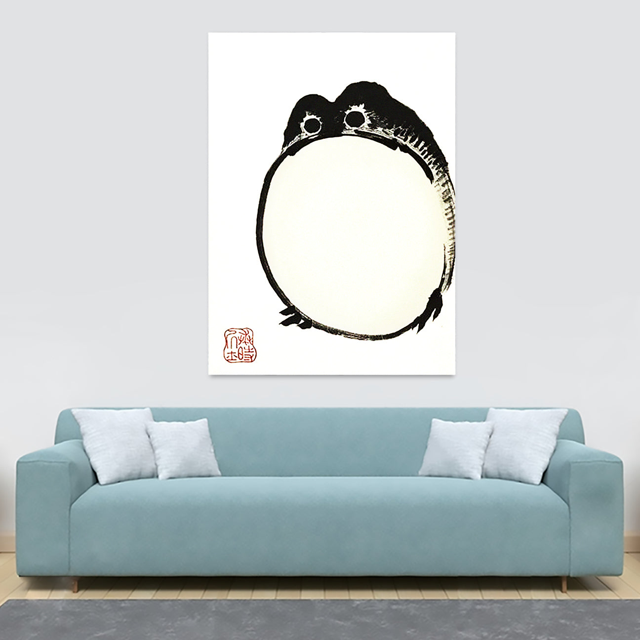 Vintage Fat Frog - Japanese Art by Matsumoto Hoji - Canvas Wall Art Framed Print - Various Sizes
