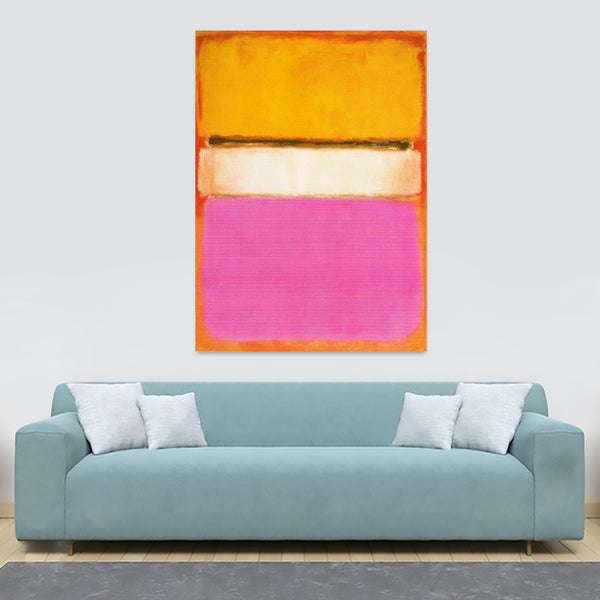 White Center Abstract Art By Mark Rothko - Canvas Wall Art Framed Print - Various Sizes