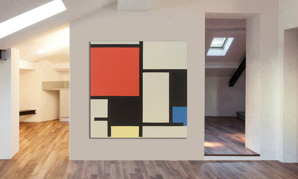 PIET MONDRIAN - COMPOSITION 1921 - Framed Canvas Wall Art Print - Various Sizes