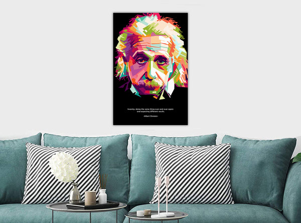 Albert Einstein - Famous Quote - Framed Canvas Wall Art Print - Various sizes