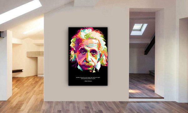 Albert Einstein - Famous Quote - Framed Canvas Wall Art Print - Various sizes