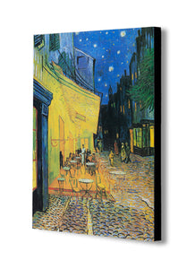 Café Terrace at Night by Vincent Van Gogh - Canvas Wall Art Framed Print - Various Sizes