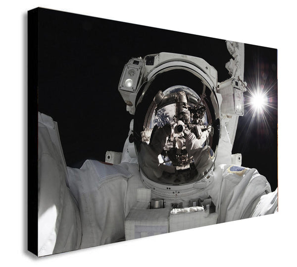 NASA Astronaut Selfie - Canvas Wall Art Framed Print -Various Sizes