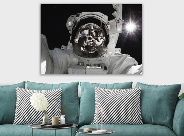 NASA Astronaut Selfie - Canvas Wall Art Framed Print -Various Sizes