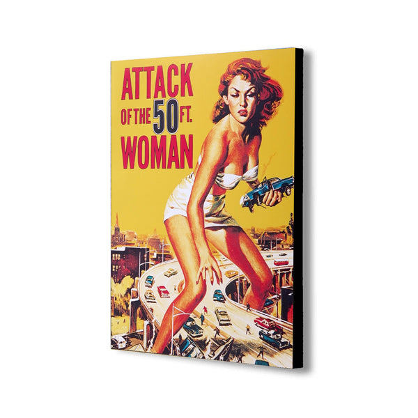Attack Of The 50ft Woman Movie Cover - Canvas Wall Art Framed Print - Various Sizes